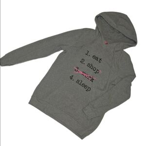 ​Y2K Joe Boxer "Eat Shop Sleep" Graphic Hoodie Long Sleeve Tshirt Medium